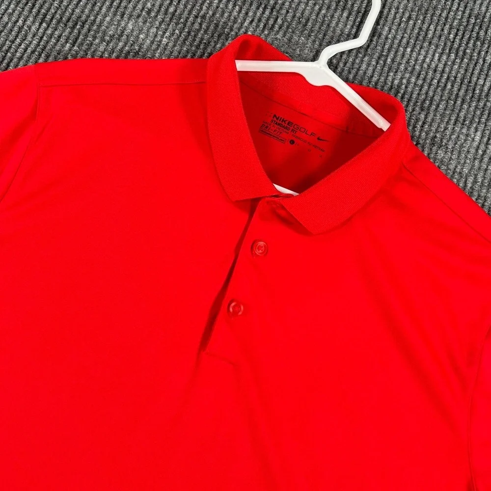 Nike Polo Shirt Mens Large Red Short Sleeve Golf Standard Fit Outdoor Casual